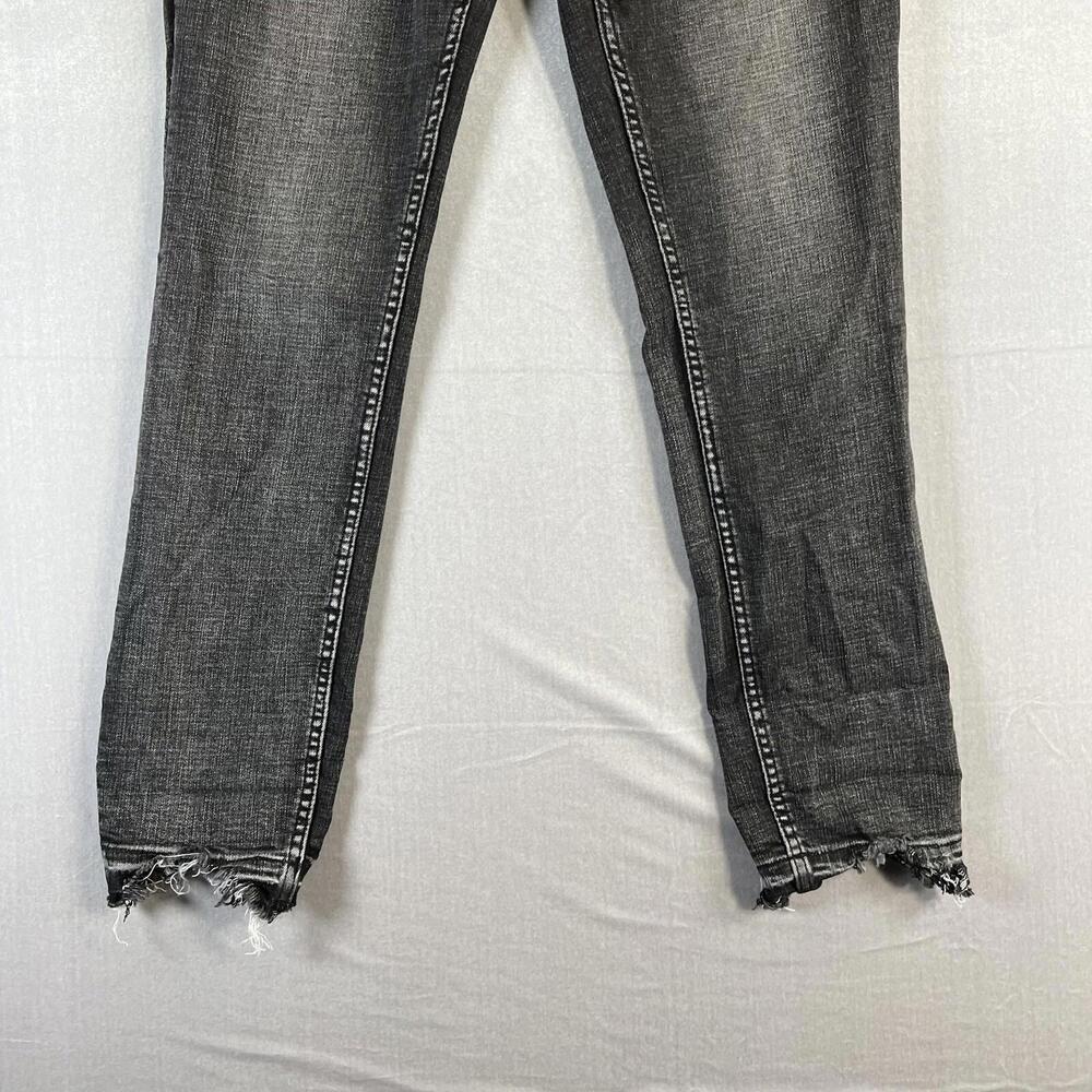 We The Free People Skinny Jeans Womens 31 Gray High Rise Raw Hem Stretch - Picture 3 of 11